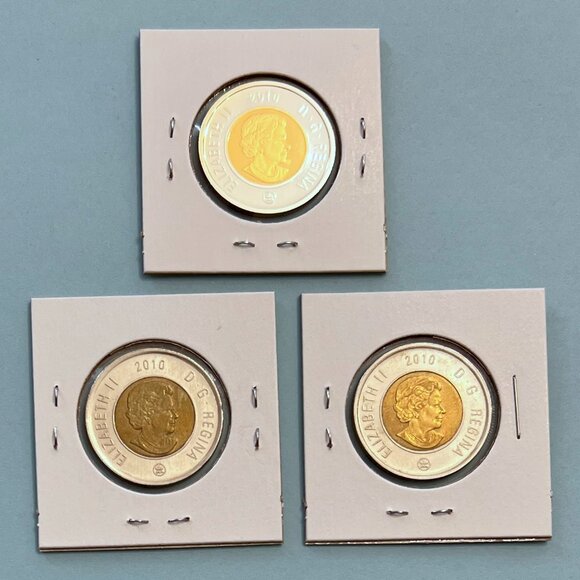 Canada 2010 Extraordinary Set of 3 x $2 Toonies! - Picture 2 of 16